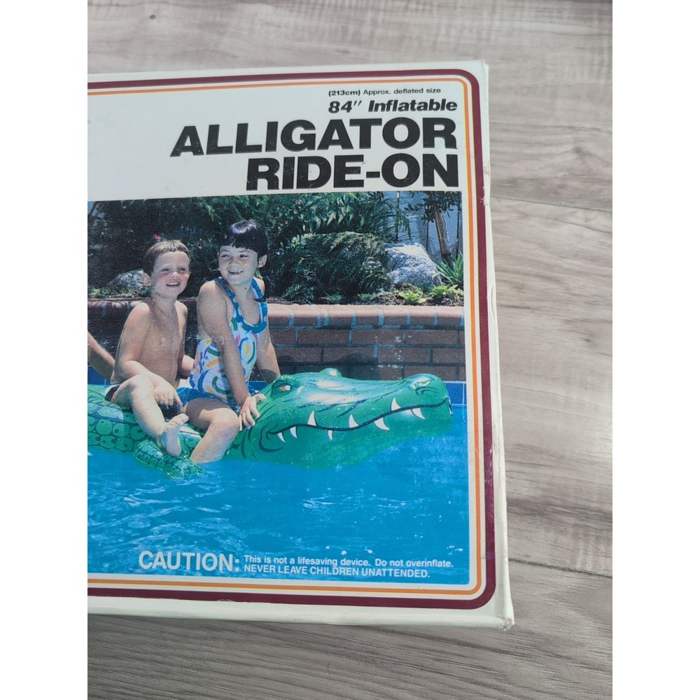 Intex Vintage 1985 Wet Set 84" Alligator Ride-On Pool Inflatable Open Box - Picture 3 of 12